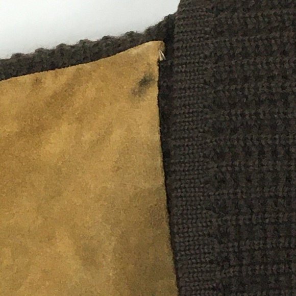 Vintage 1970s Wool Suede Cardigan brown tan - Picture 13 of 16